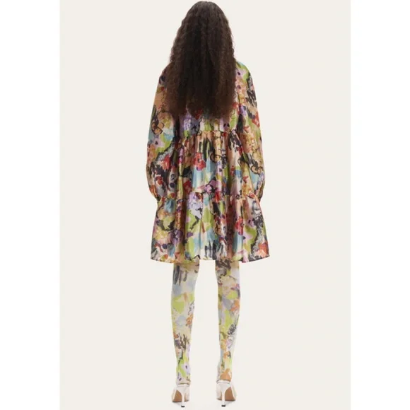 Stine Goya Jasmine Tiered Printed Lamé Mini Dress - Picture 10 of 11